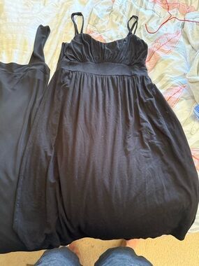 Black Spaghetti Strap Empire-Waist Dress